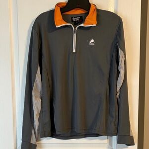 Horze Women's Long Sleeve Top - Gray and Orange